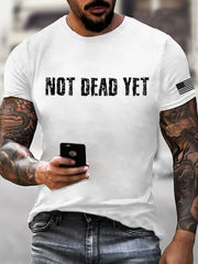 Men's Funny No Dead Yet Veterans USA Flag Print Tee