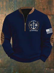 Men's Navy 250th Anniversary Printed Sweatshirt