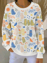 Women's Cute Animal Pattern Cozy Knitted Sweater
