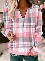 Women's Plaid Zip-up Sweatshirts
