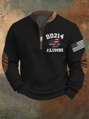 Men's Vintage DD-214 Alumni Veteran Print Casual Sweatshirt