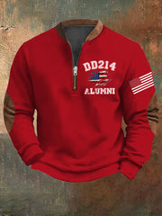 Men's Vintage DD-214 Alumni Veteran Print Casual Sweatshirt