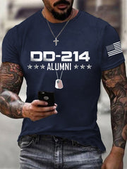 Men's Vintage DD-214 Alumni Veteran Print Casual Tee