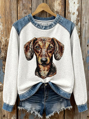Women's Sausage Dog Waffle Sweatshirts gracestitchs
