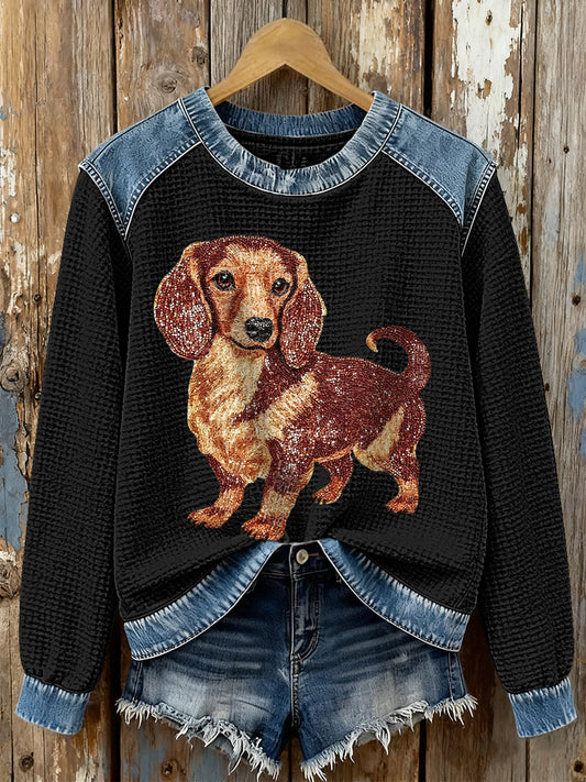 Women's Sausage Dog Waffle Sweatshirts