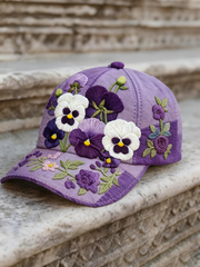 Unisex Casual Purple Gradient Pansy Hat gracestitchs
