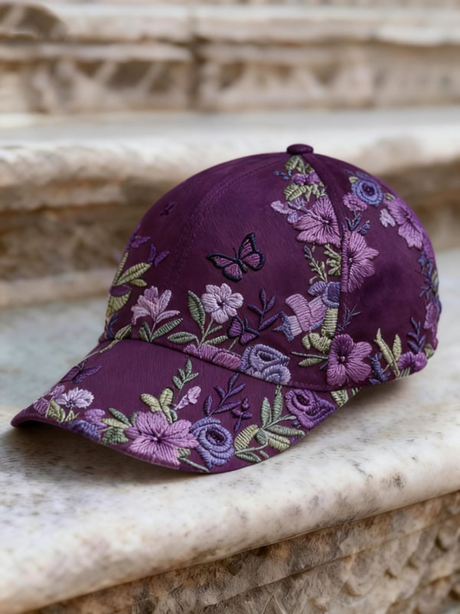 Unisex Retro Bohemian Floral Print Casual Hat gracestitchs