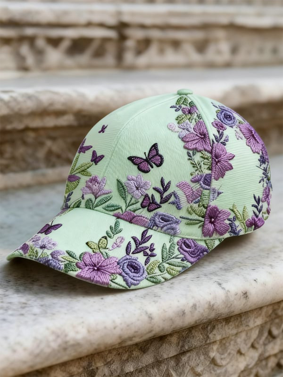 Unisex Retro Bohemian Floral Print Casual Hat gracestitchs