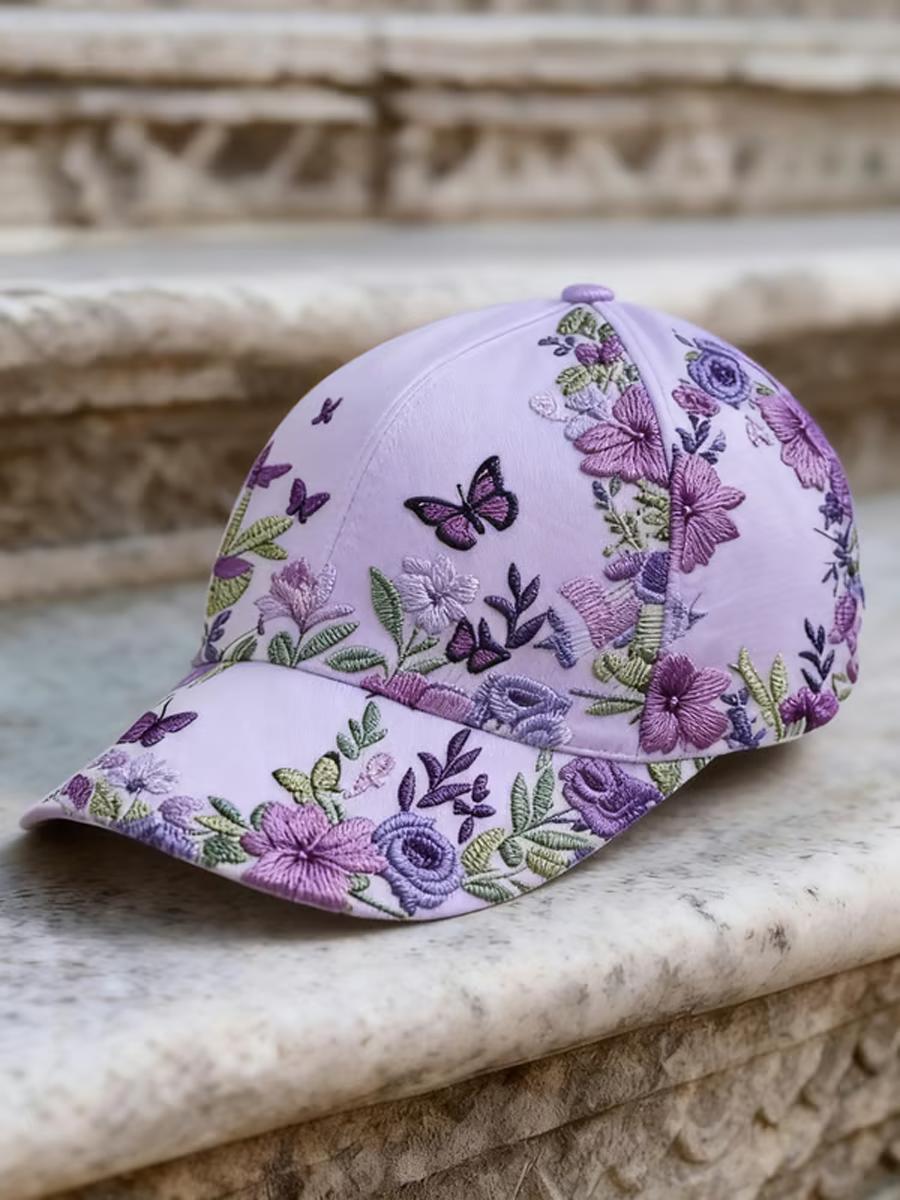Unisex Retro Bohemian Floral Print Casual Hat gracestitchs