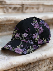 Unisex Retro Bohemian Floral Print Casual Hat gracestitchs