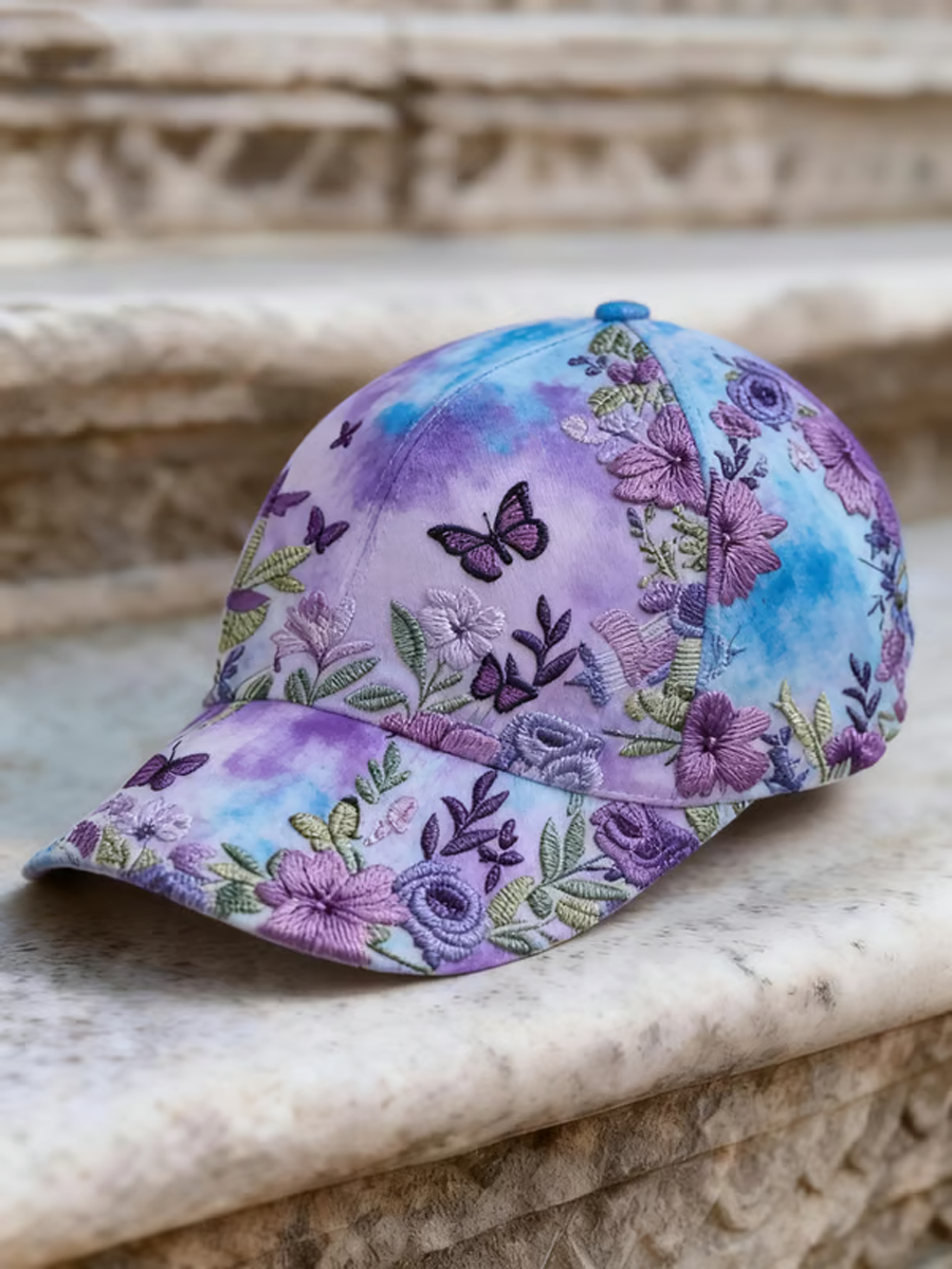 Unisex Retro Bohemian Floral Print Casual Hat gracestitchs
