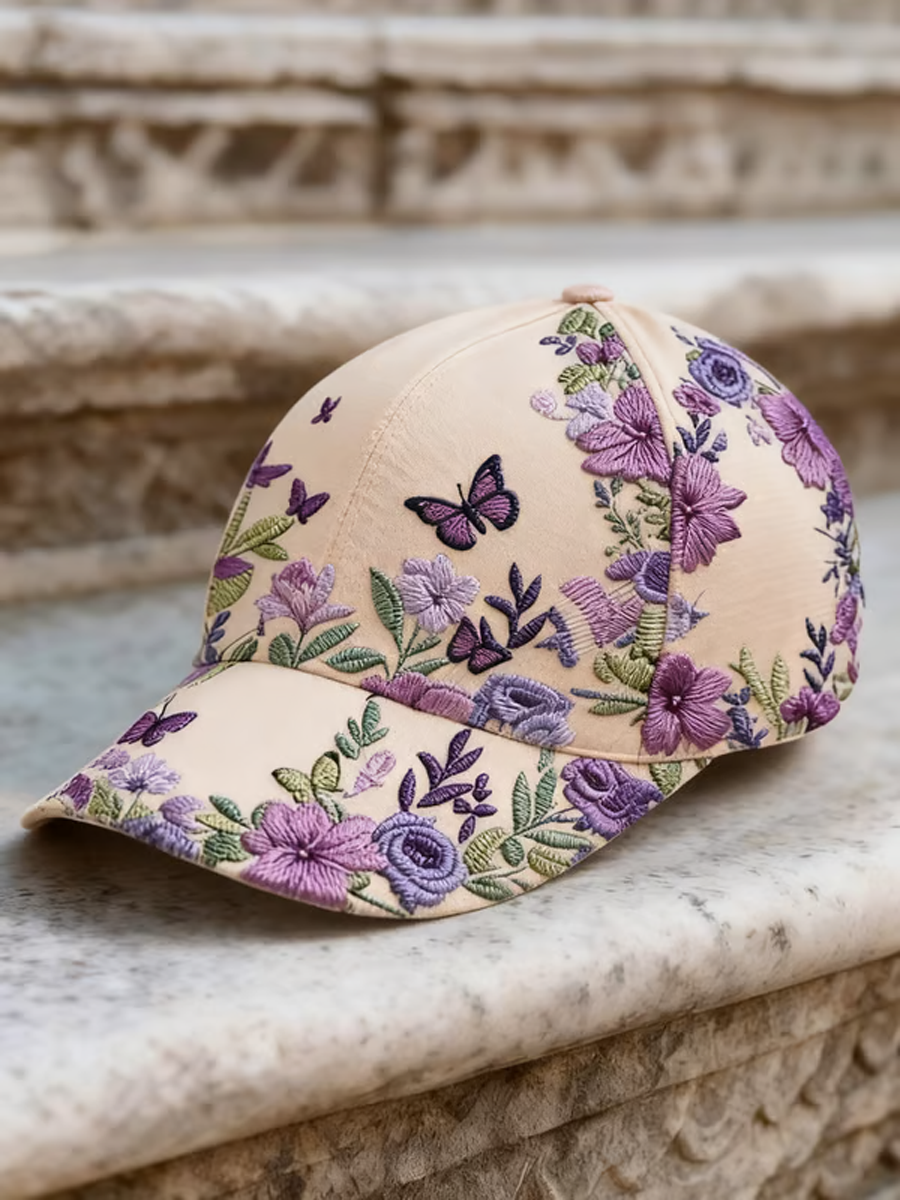 Unisex Retro Bohemian Floral Print Casual Hat gracestitchs