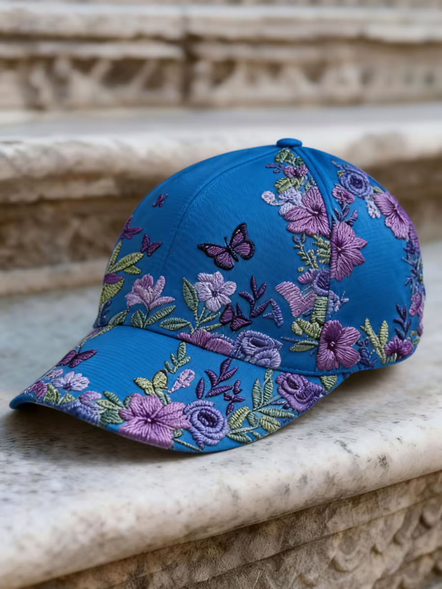 Unisex Retro Bohemian Floral Print Casual Hat gracestitchs
