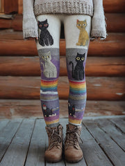 Women's Vintage Cats Print Leggings