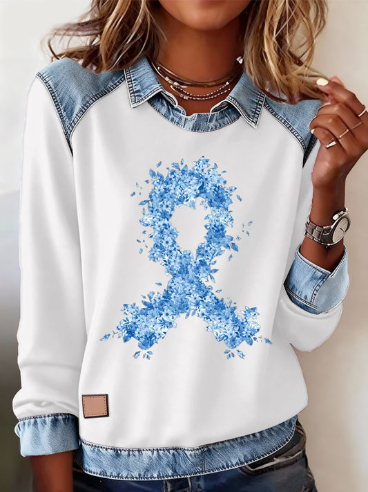 Women's Diabetes Awareness Print Casual Top