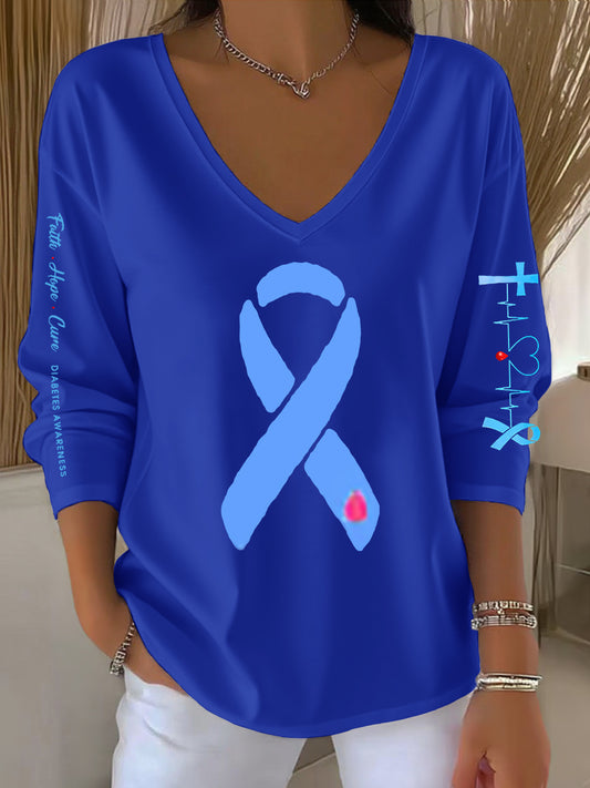 Women's Falth Hope Cure DIABETES AWARENESS Top