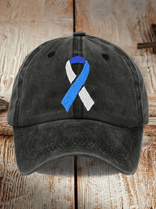Unisex Printed Diabetes Awareness Washed Distressed Hat