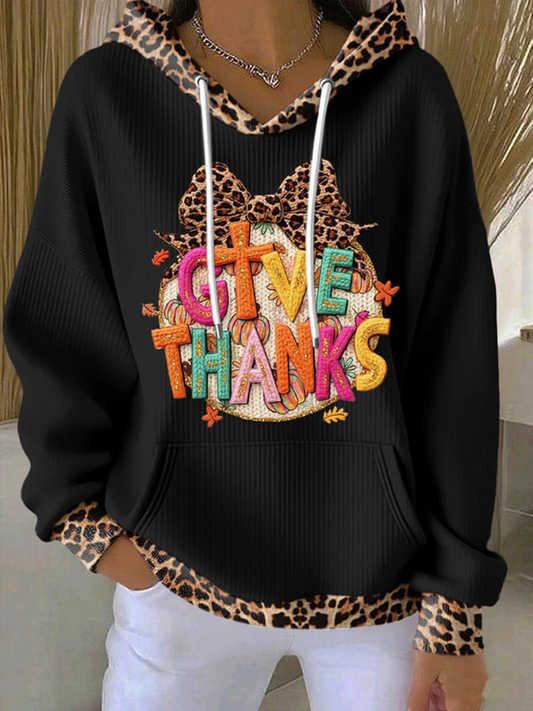 Women's Thanksgiving Print Casual Knit Top