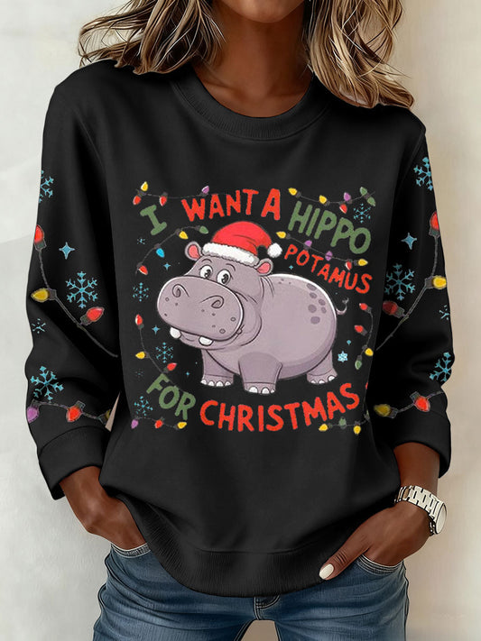 Women's Funny Christmas Printed Sweatshirt