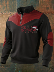 Men's Funny Christmas Believe Printed Sweatshirt