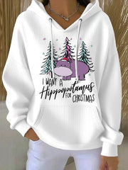 Women's I Want A Hippopotamus For Christmas Casual Hoodie