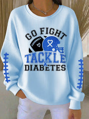 Women's Diabetes Awareness Print Casual Sweatshirt
