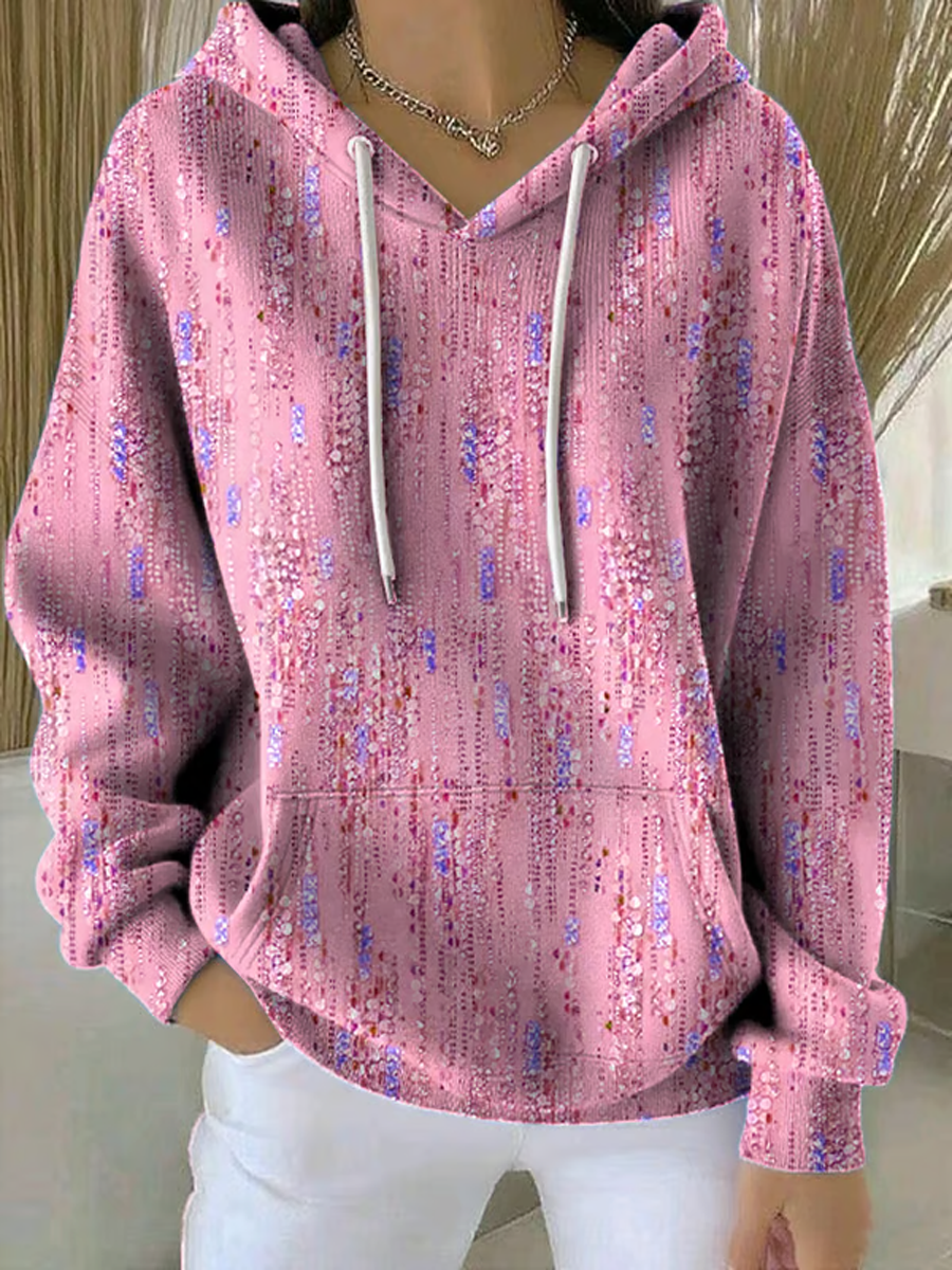 Women's Art Design Printed Casual Hooded Sweatshirt gracestitchs