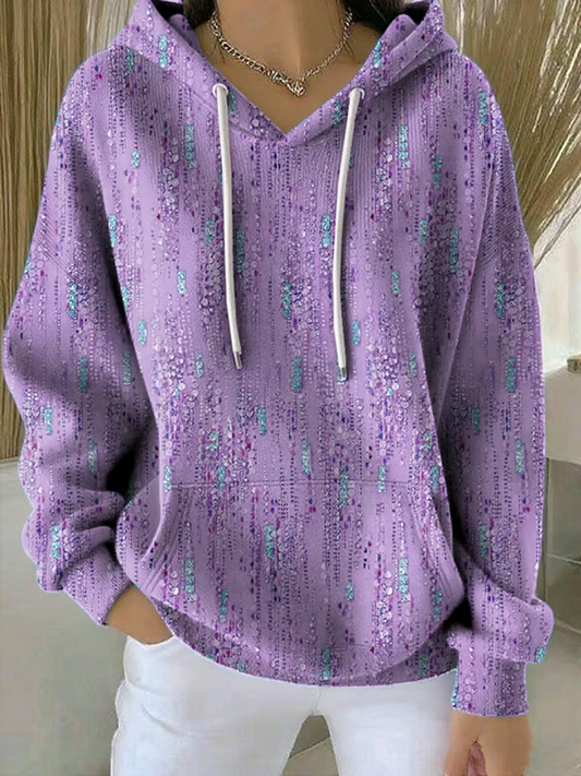 Women's Art Design Printed Casual Hooded Sweatshirt gracestitchs