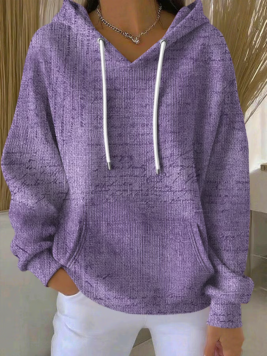 Women's purple print Casual Hoodie gracestitchs