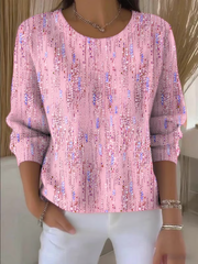 Women's Art Design Printed Knitted Long Sleeve Top gracestitchs