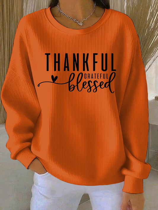 Women's Thanksgiving Print Casual Sweatshirt