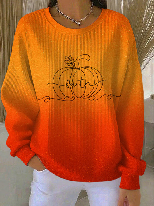 Women's Thanksgiving Print Casual Sweatshirt gracestitchs