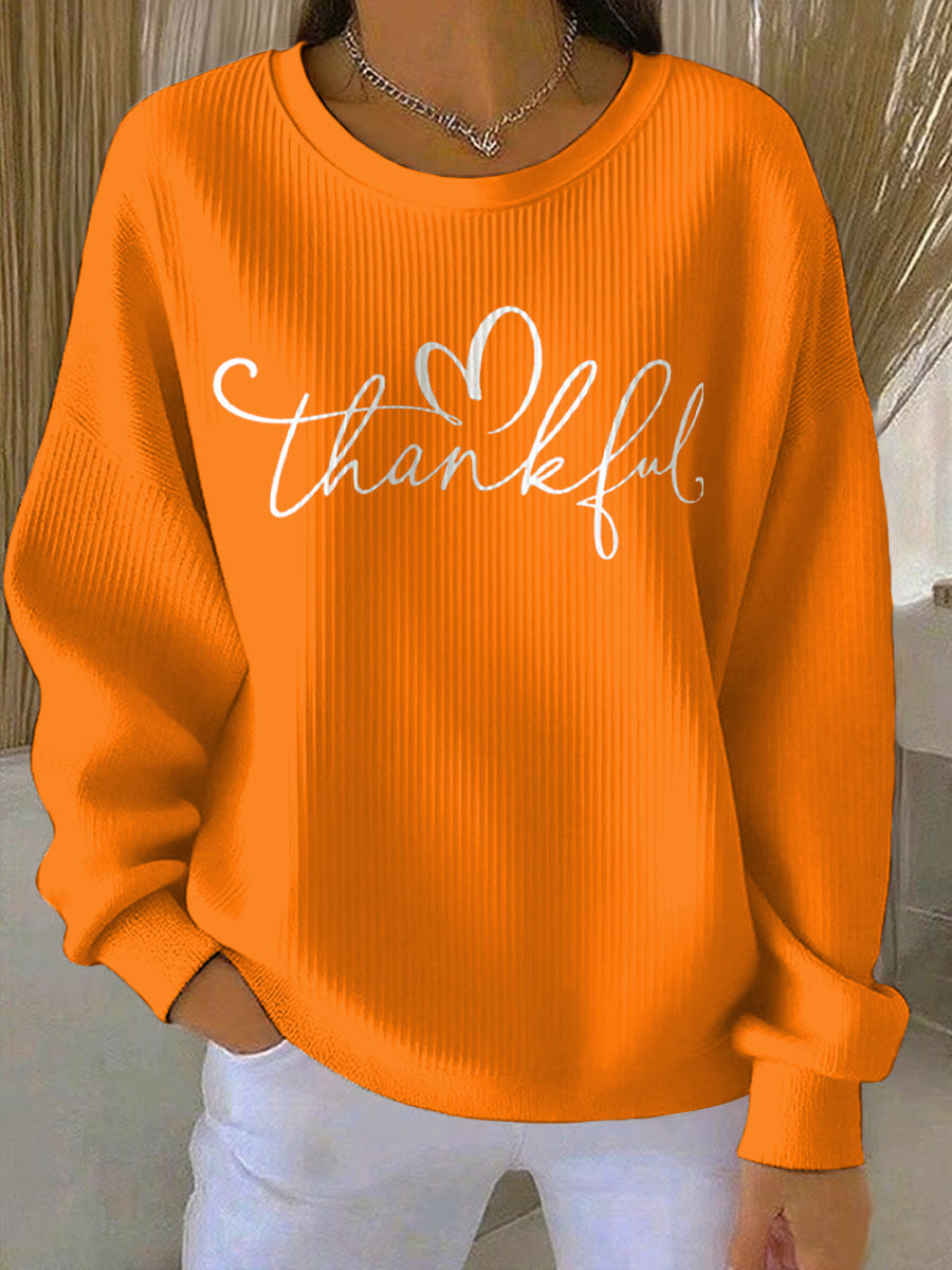 Women's Thanksgiving Print Casual Sweatshirt gracestitchs