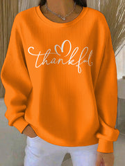 Women's Thanksgiving Print Casual Sweatshirt gracestitchs