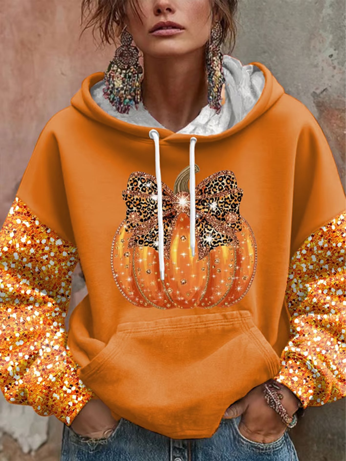 Women's Thanksgiving Print Casual Hoodie gracestitchs