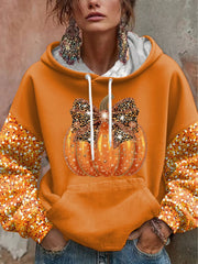 Women's Thanksgiving Print Casual Hoodie gracestitchs