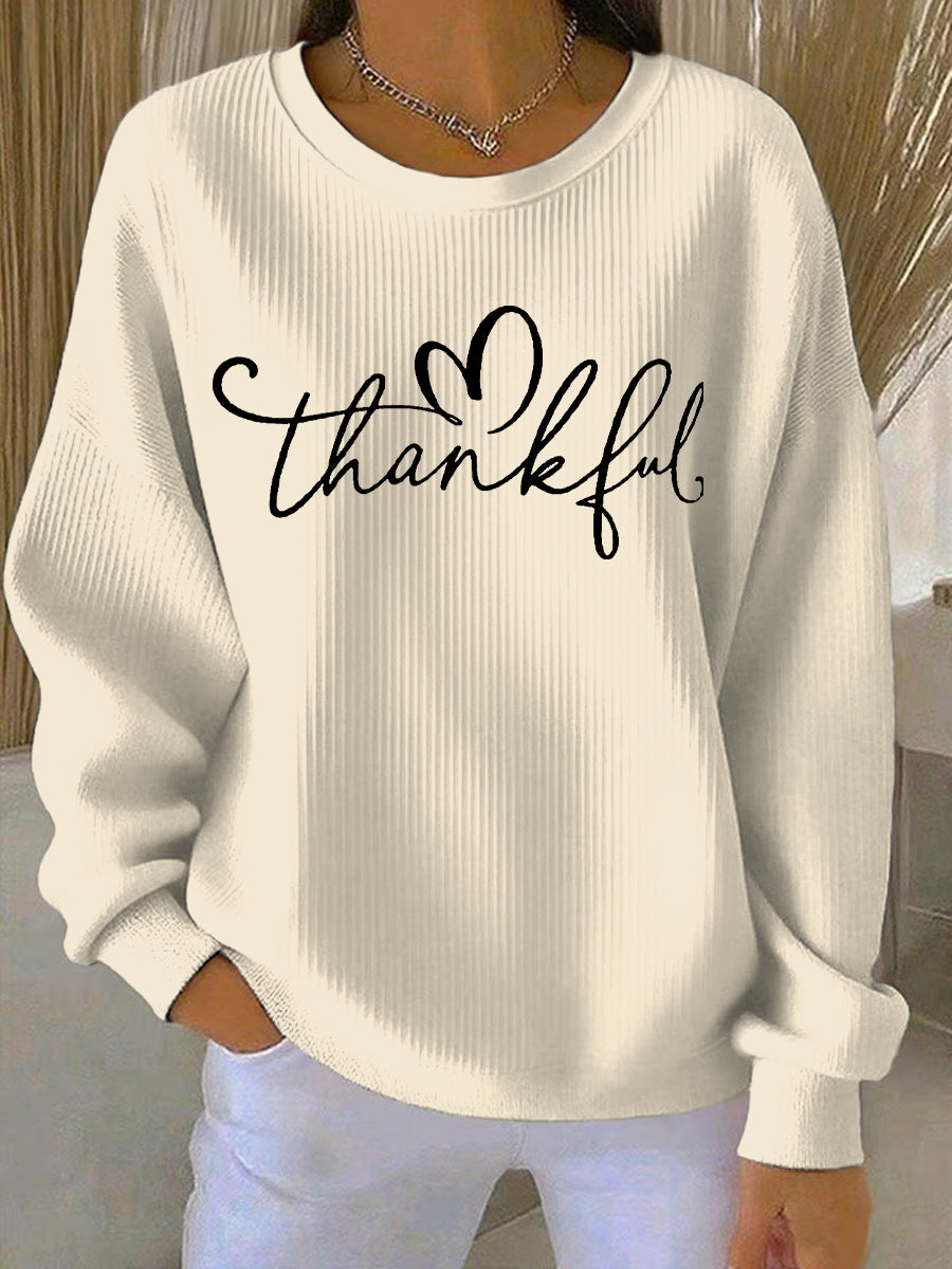 Women's Thanksgiving Print Casual Sweatshirt gracestitchs