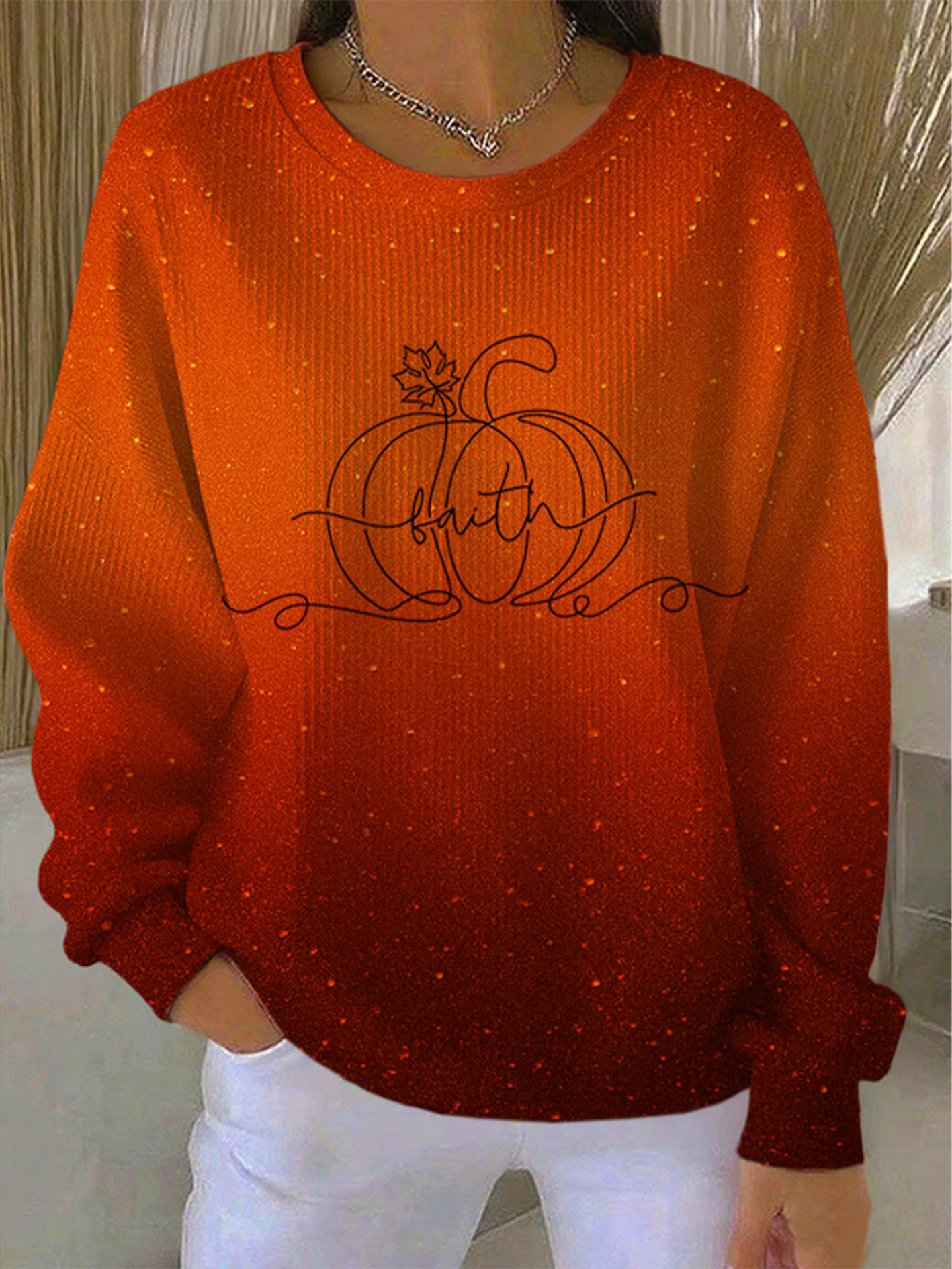 Women's Thanksgiving Print Casual Sweatshirt gracestitchs