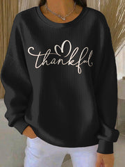 Women's Thanksgiving Print Casual Sweatshirt gracestitchs