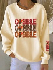 Women's Thanksgiving Print Casual Sweatshirt gracestitchs
