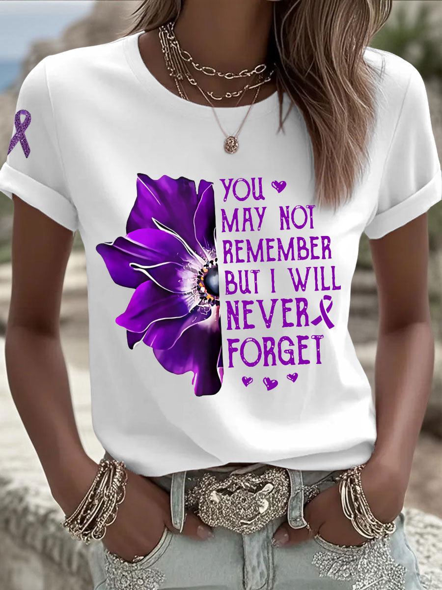 Women's clothing you may not remember but I will never forget Alzheimer's disease T-shirts gracestitchs