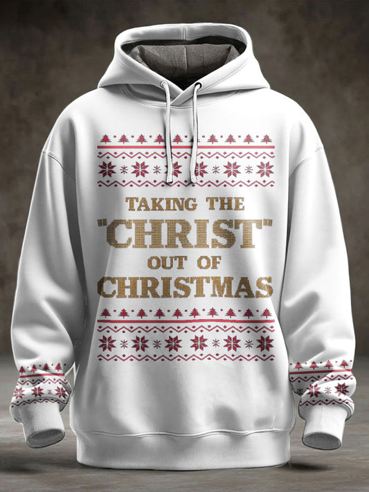 Men's Funny Christmas Printed Hoodie