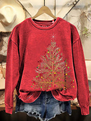 Women's Christmas Tree Art Printed Sweatshirt