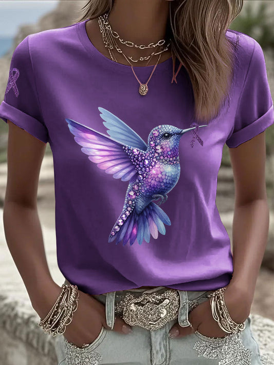Women's Alzheimer's Hummingbird T-shirts gracestitchs