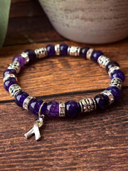 Alzheimer's Awareness Inspired Bead Bracelet gracestitchs