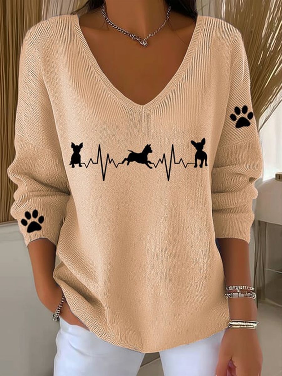 Women's Chihuahuas Print Casual Top gracestitchs
