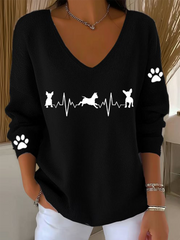 Women's Chihuahuas Print Casual Top gracestitchs