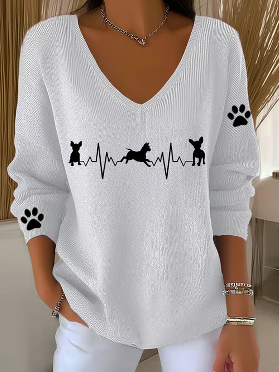 Women's Chihuahuas Print Casual Top gracestitchs