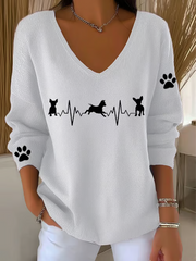 Women's Chihuahuas Print Casual Top gracestitchs