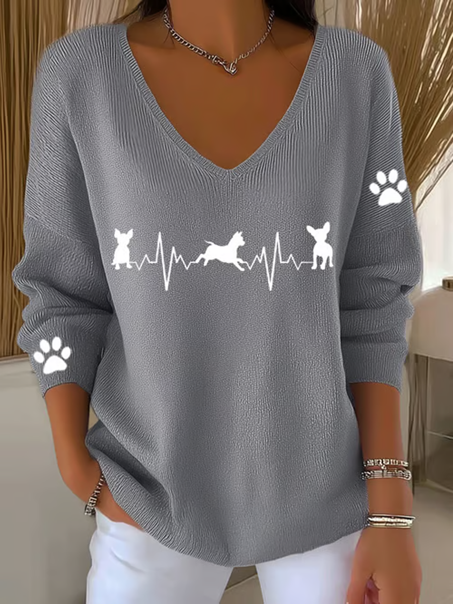 Women's Chihuahuas Print Casual Top gracestitchs